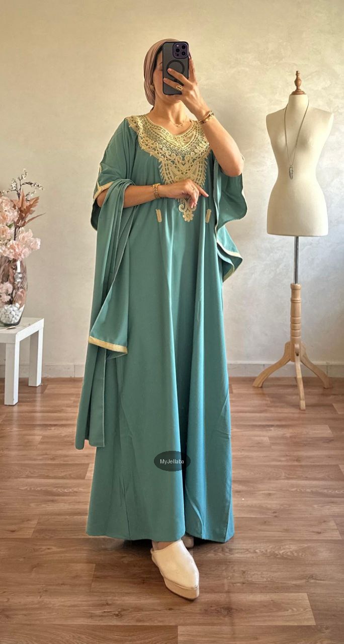 Boubou Élégant Brodée Or - 6