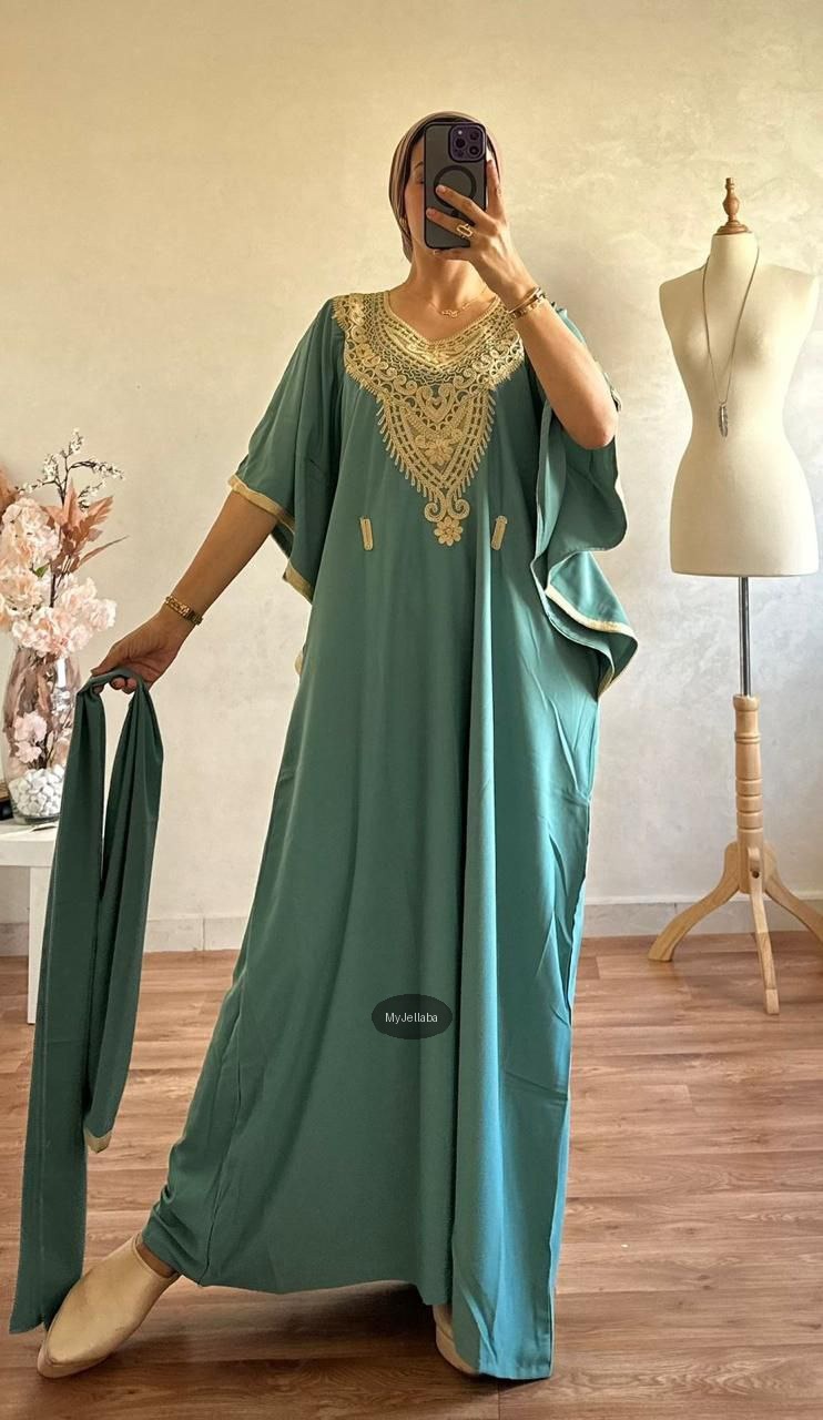 Boubou Élégant Brodée Or - 3