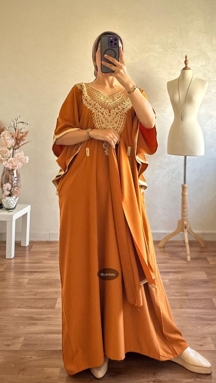 Boubou Élégant Brodée Or - 4