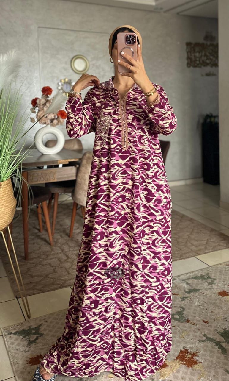 Jellaba Moderne Imprimée - 4