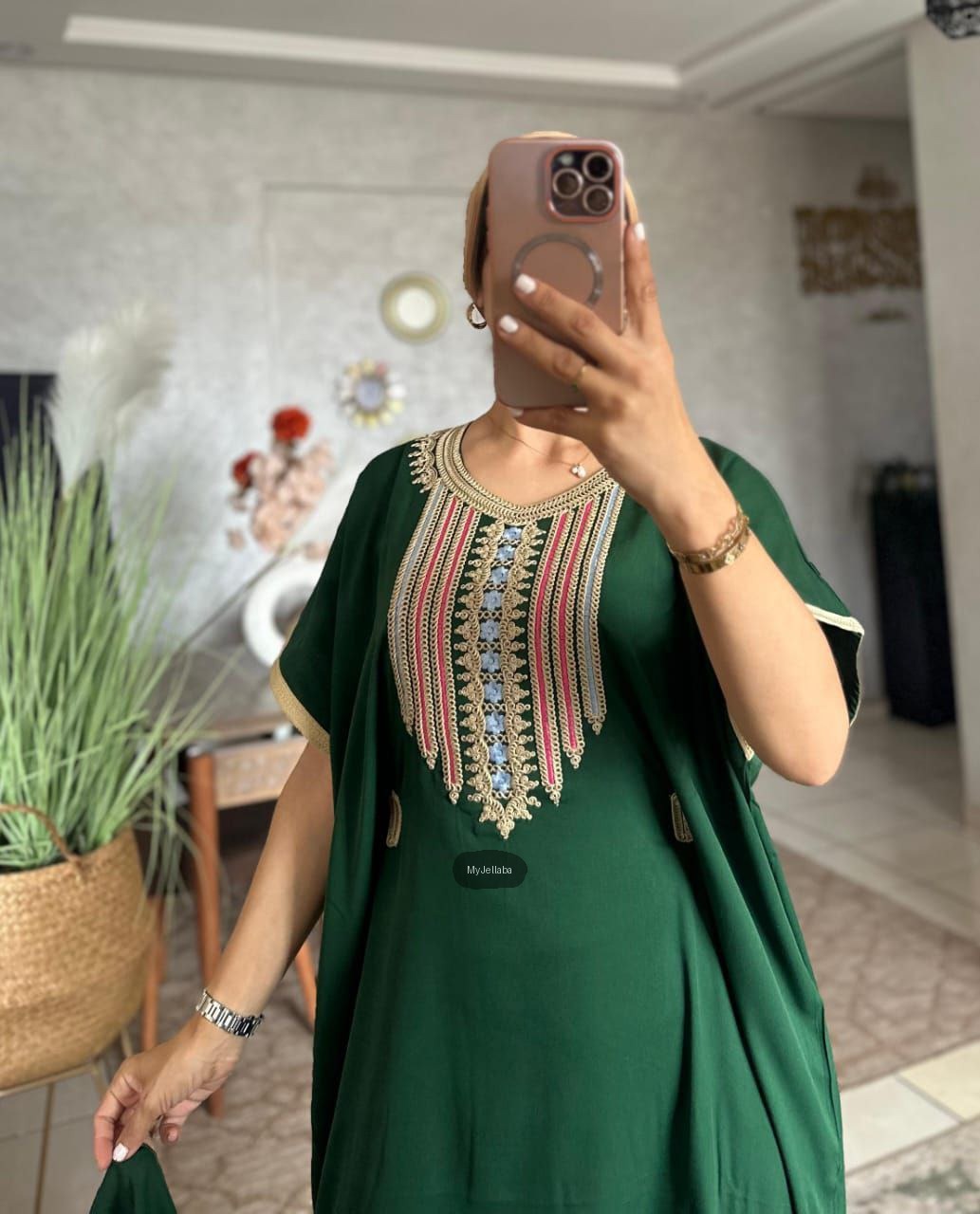 Jellaba Moderne Fuchsia Brodée - 4