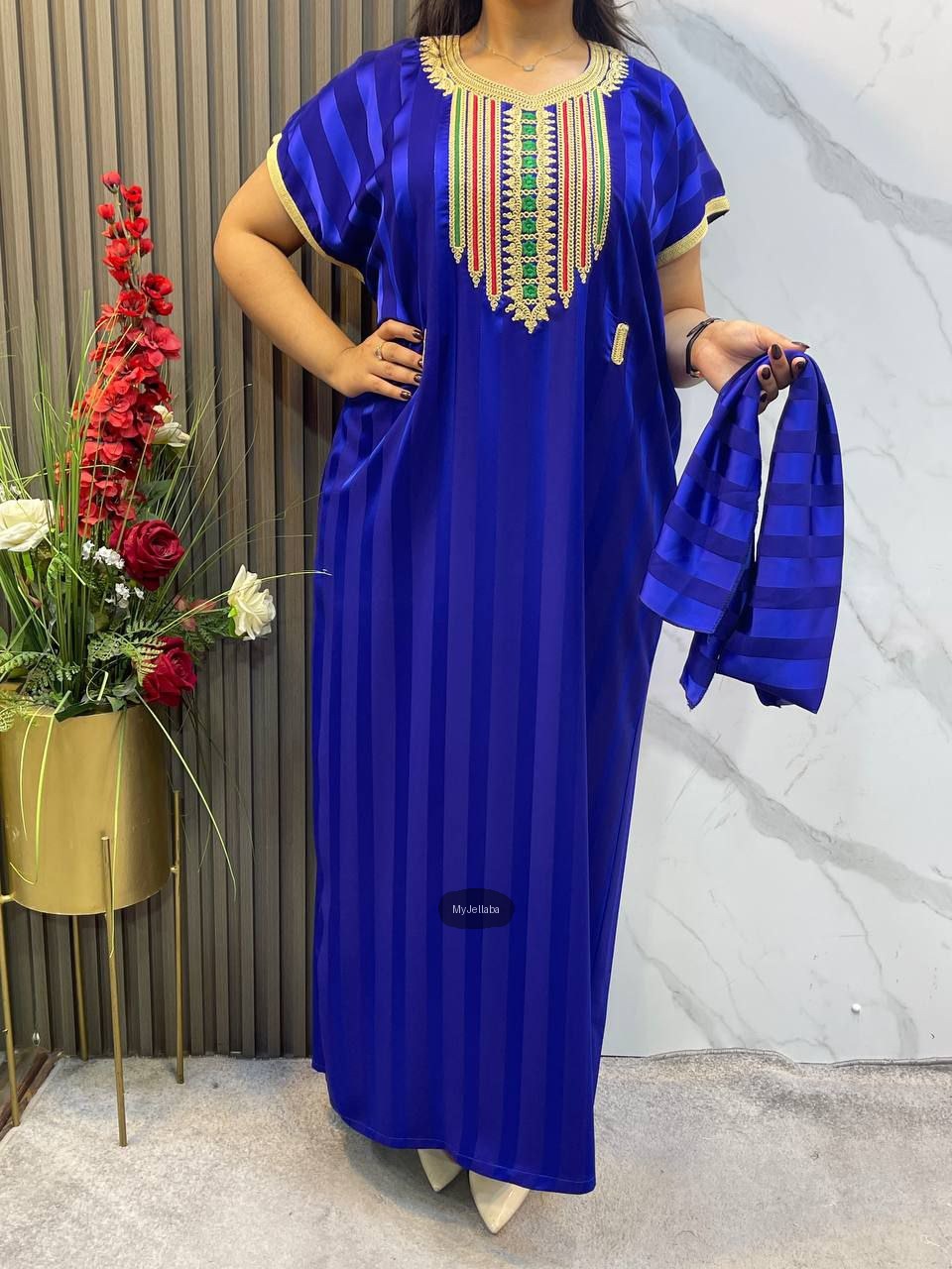 Jellaba Rayée Royale Femme