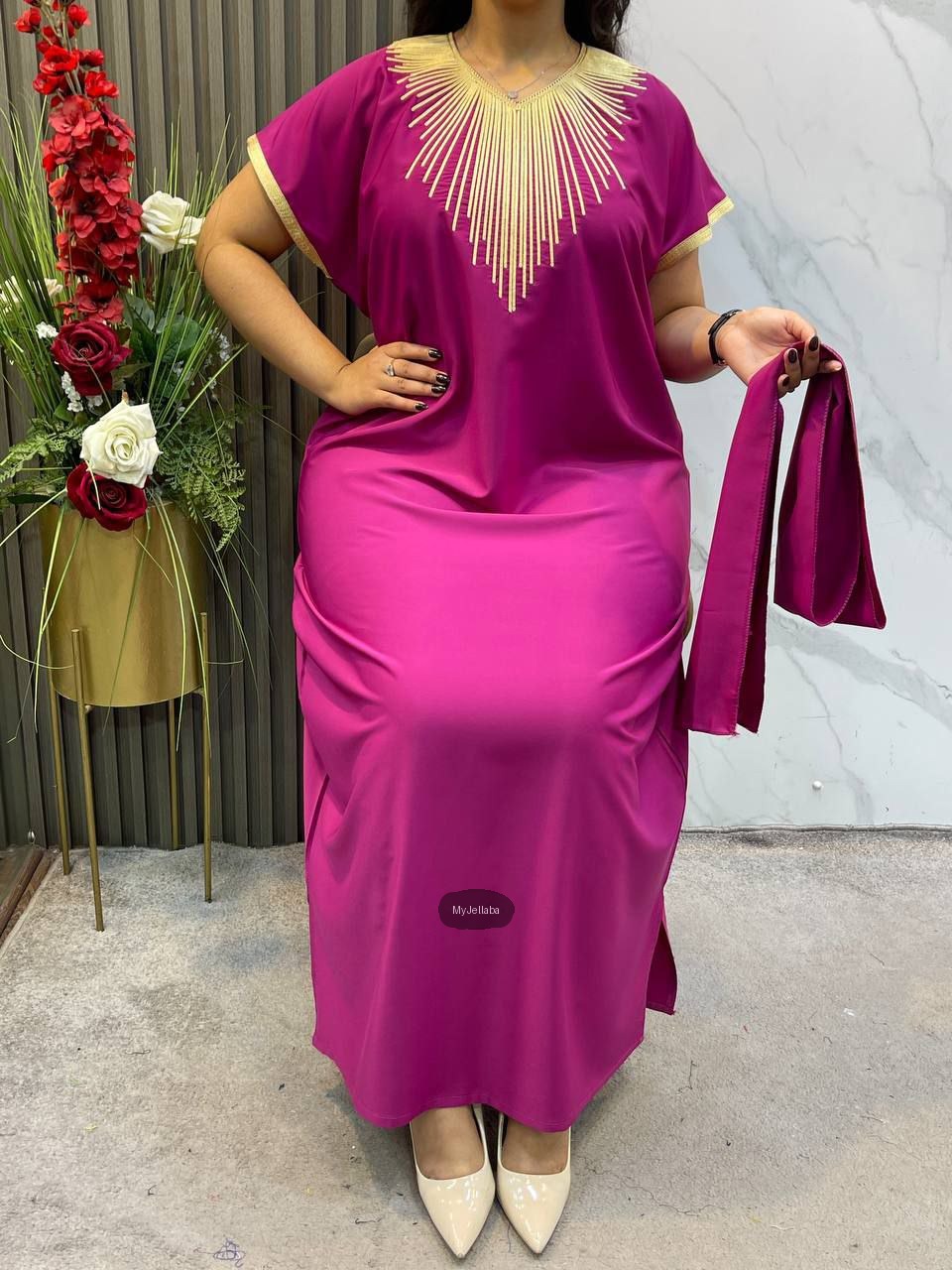 Boubou Élégant Brodée Or