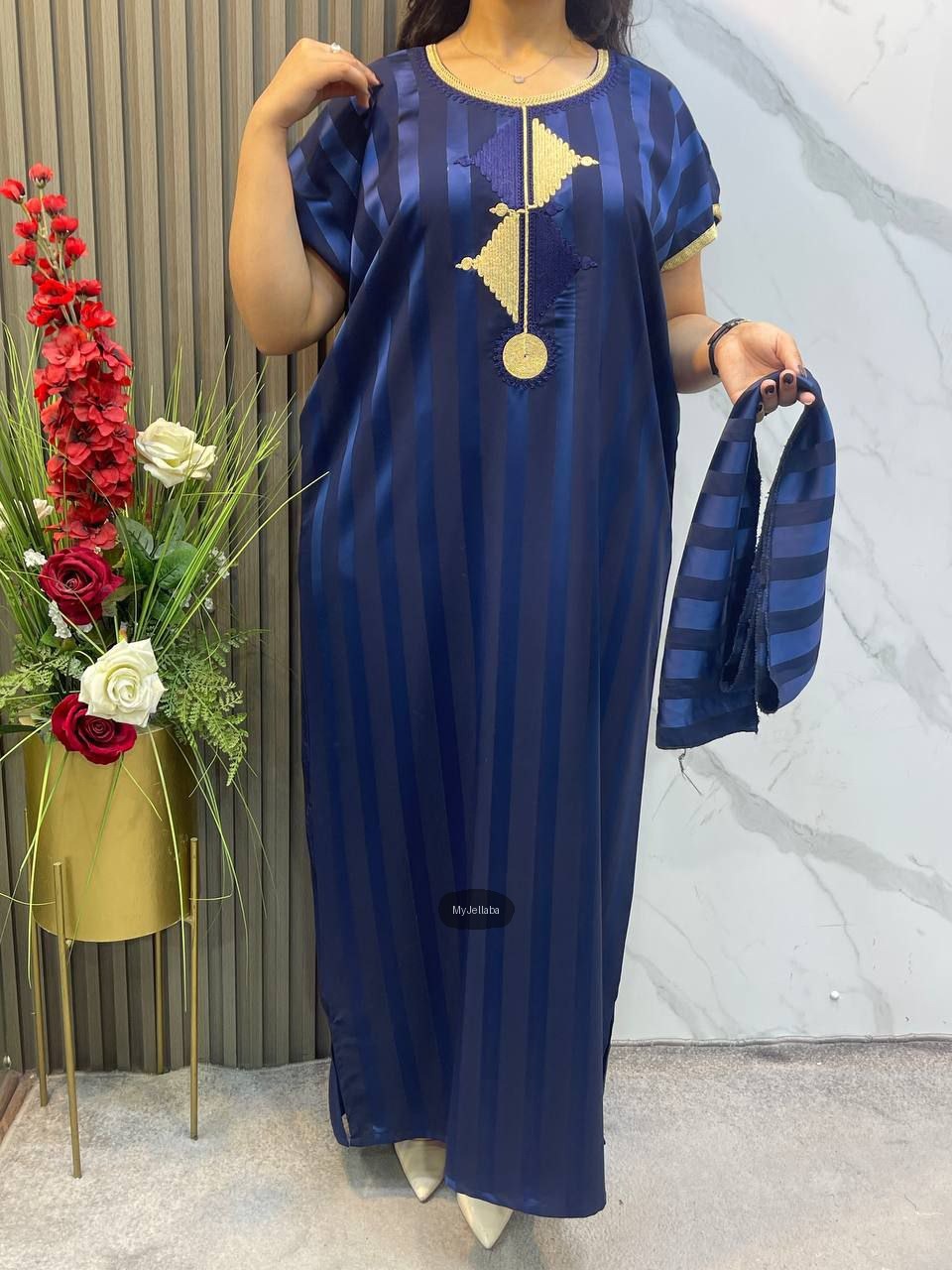 Jellaba Rayée Royale Femme - 4