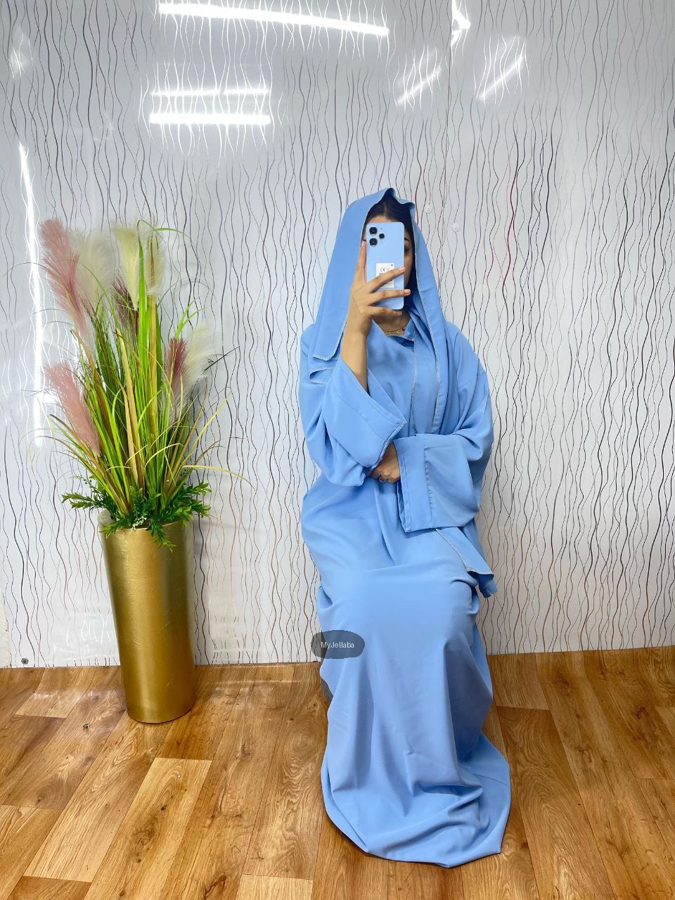 Jellaba Moderne Bleu Ciel