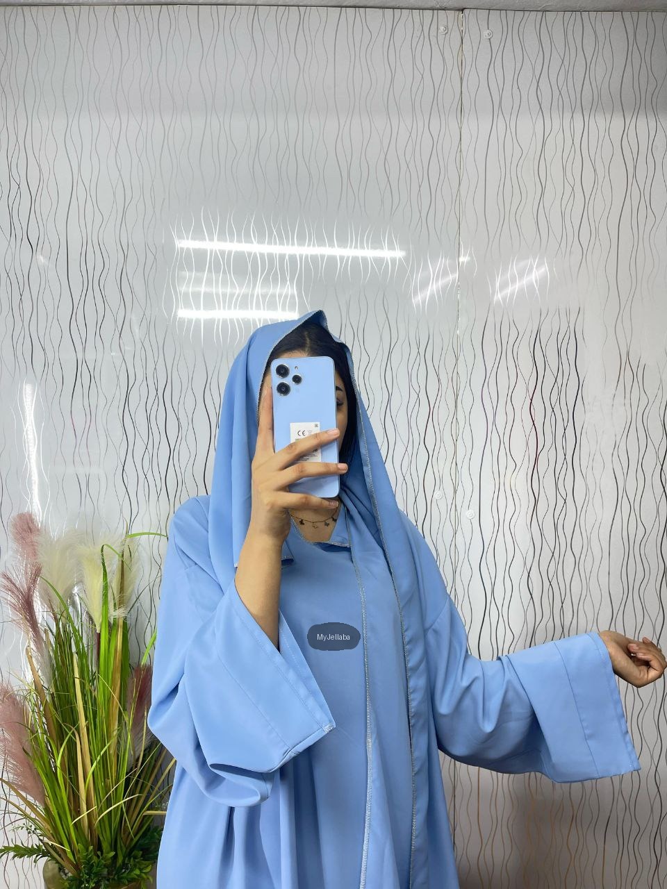 Jellaba Moderne Bleu Ciel - 3