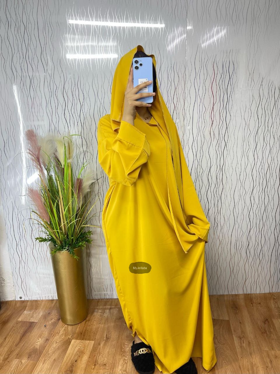 Jellaba Moderne Jaune Moutarde