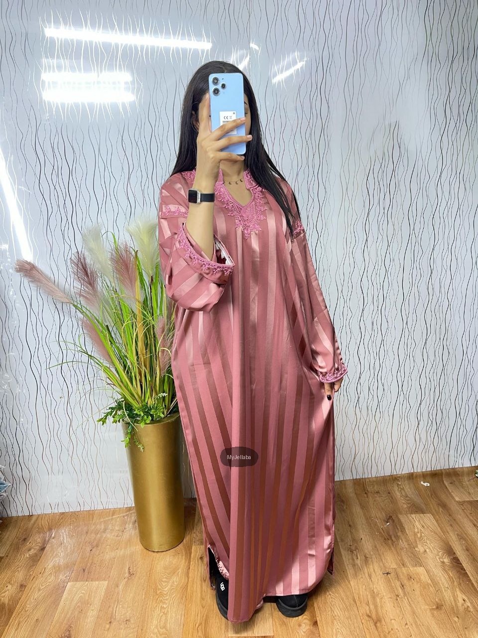 Jellaba Rayée Vert Émeraude - 4