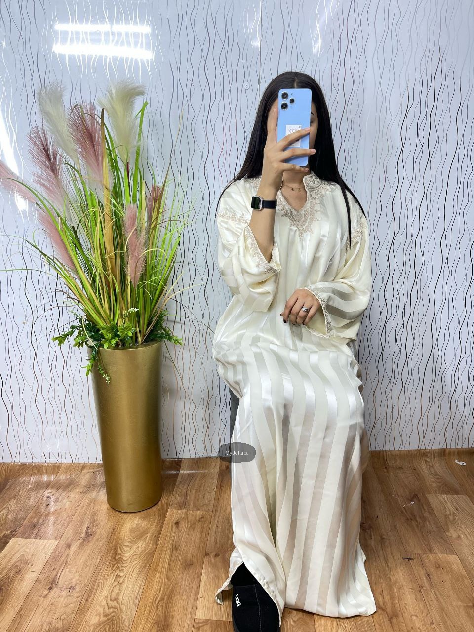 Jellaba Rayée Vert Émeraude - 5