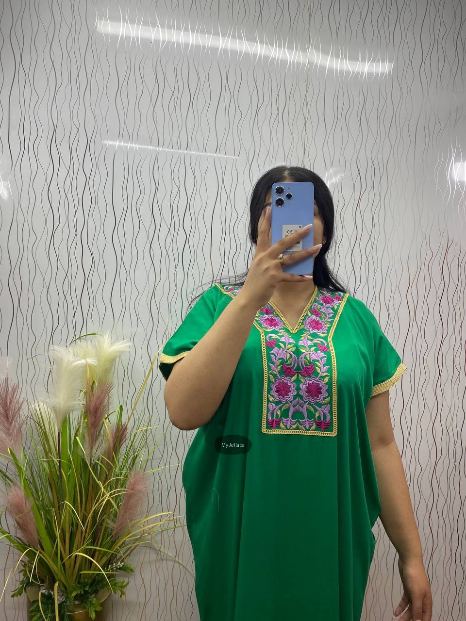 Jellaba Moderne Brodée Rouge - 8