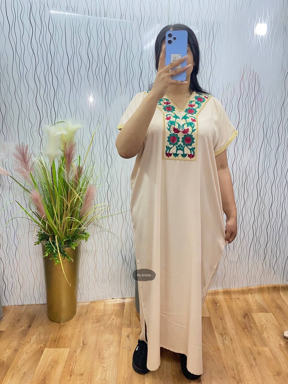 Jellaba Moderne Brodée Rouge - 9
