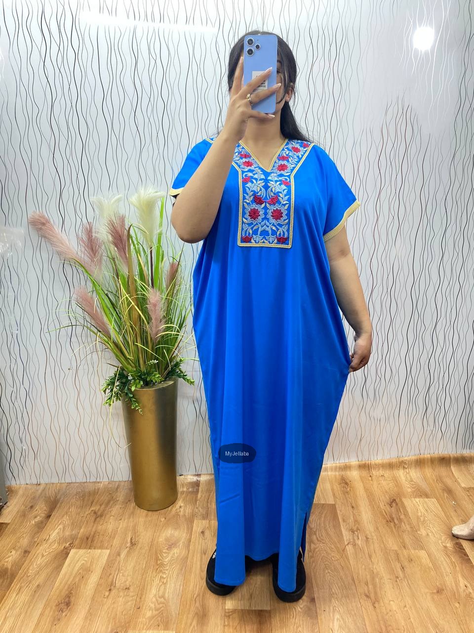 Jellaba Femme Émeraude Brodée Florale