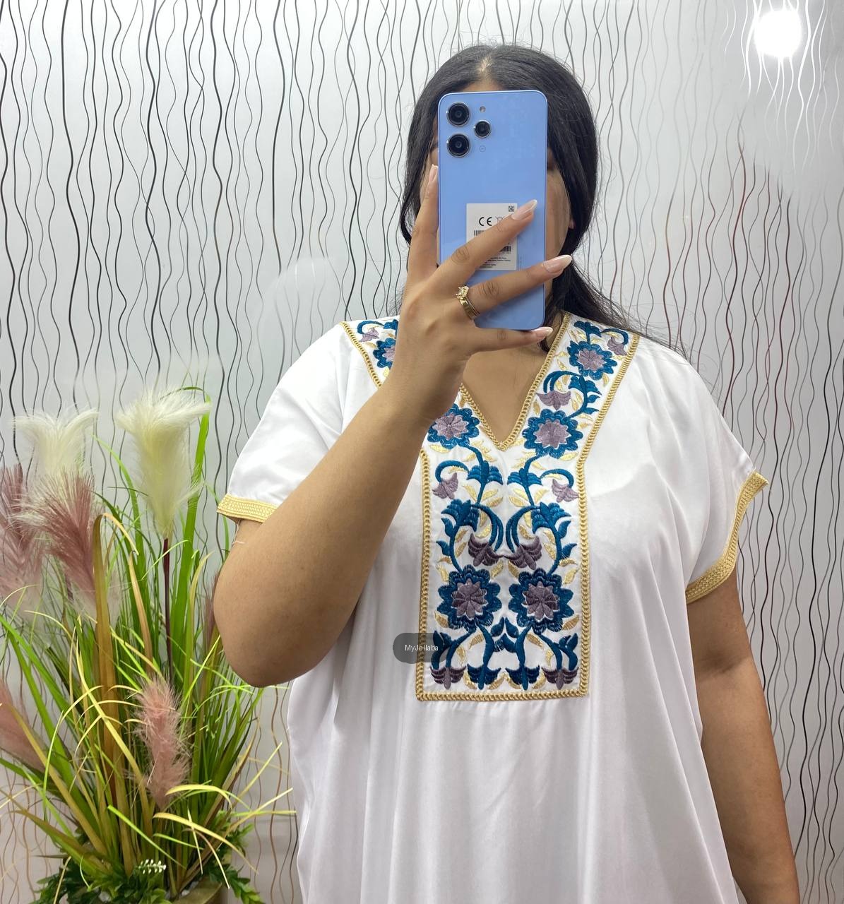 Boubou Blanc Floral Brodé