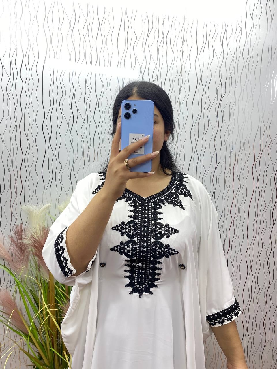 Jellaba Moderne Broderie Noire - 10