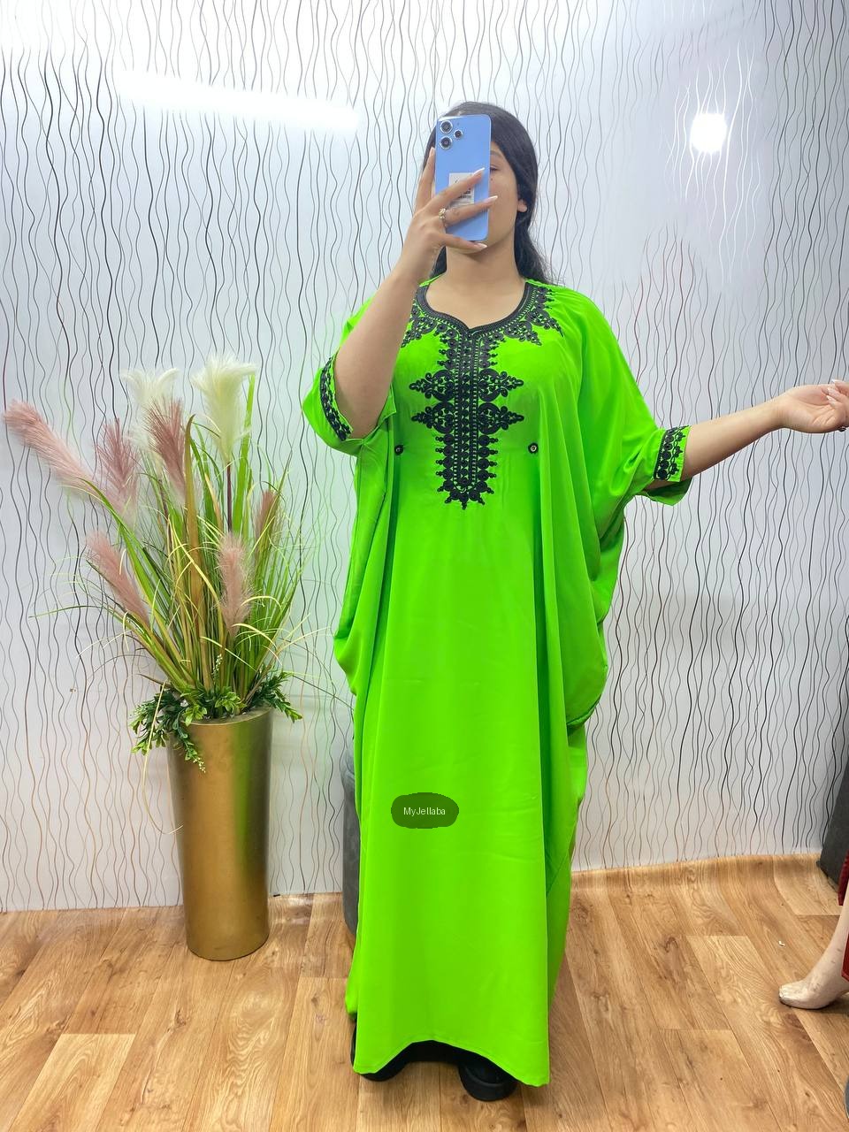 Jellaba Moderne Broderie Noire - 5