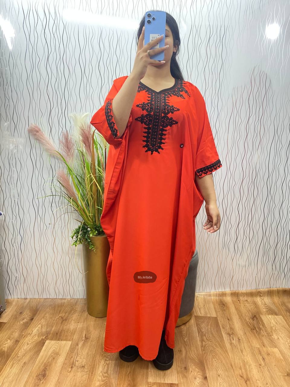 Jellaba Moderne Broderie Noire - 7