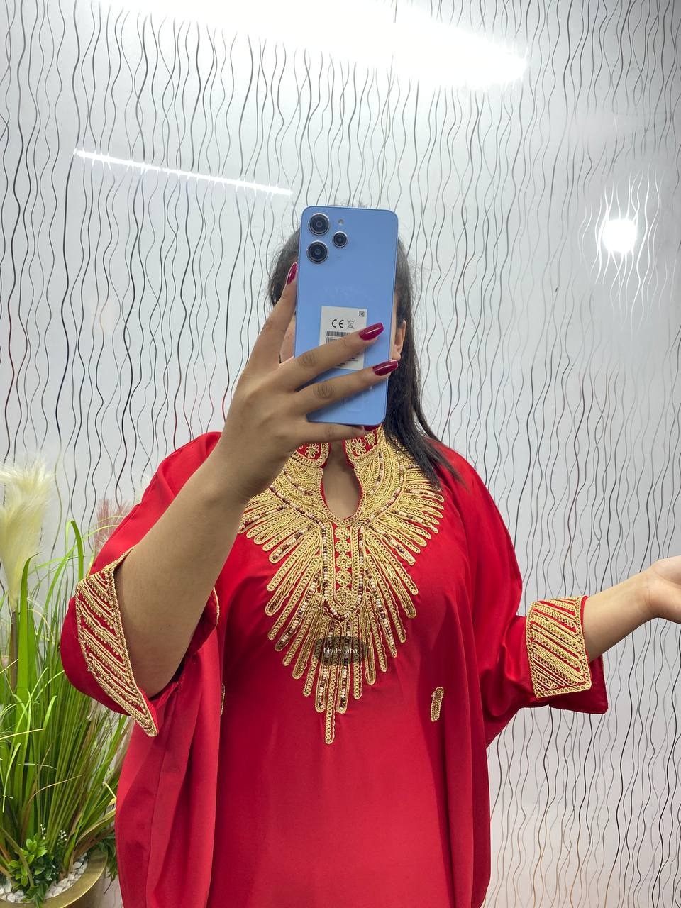 Boubou Rouge Brodé Or - 8