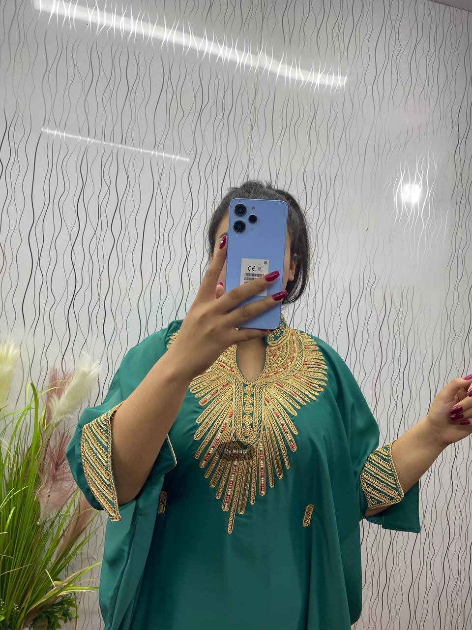 Jellaba Émeraude Royale Brodée - 9