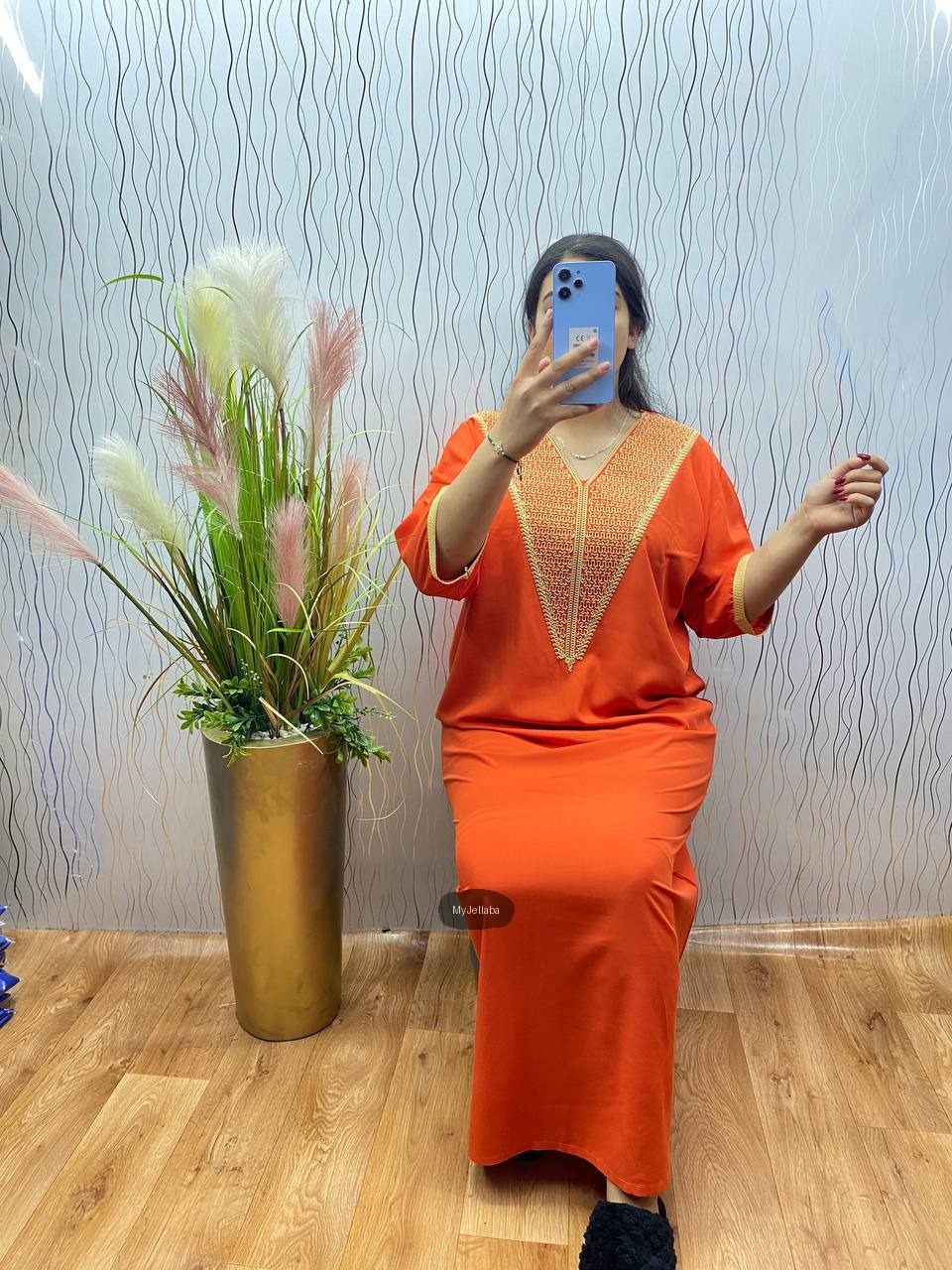 Jellaba Traditionnelle Violette et Or - 4