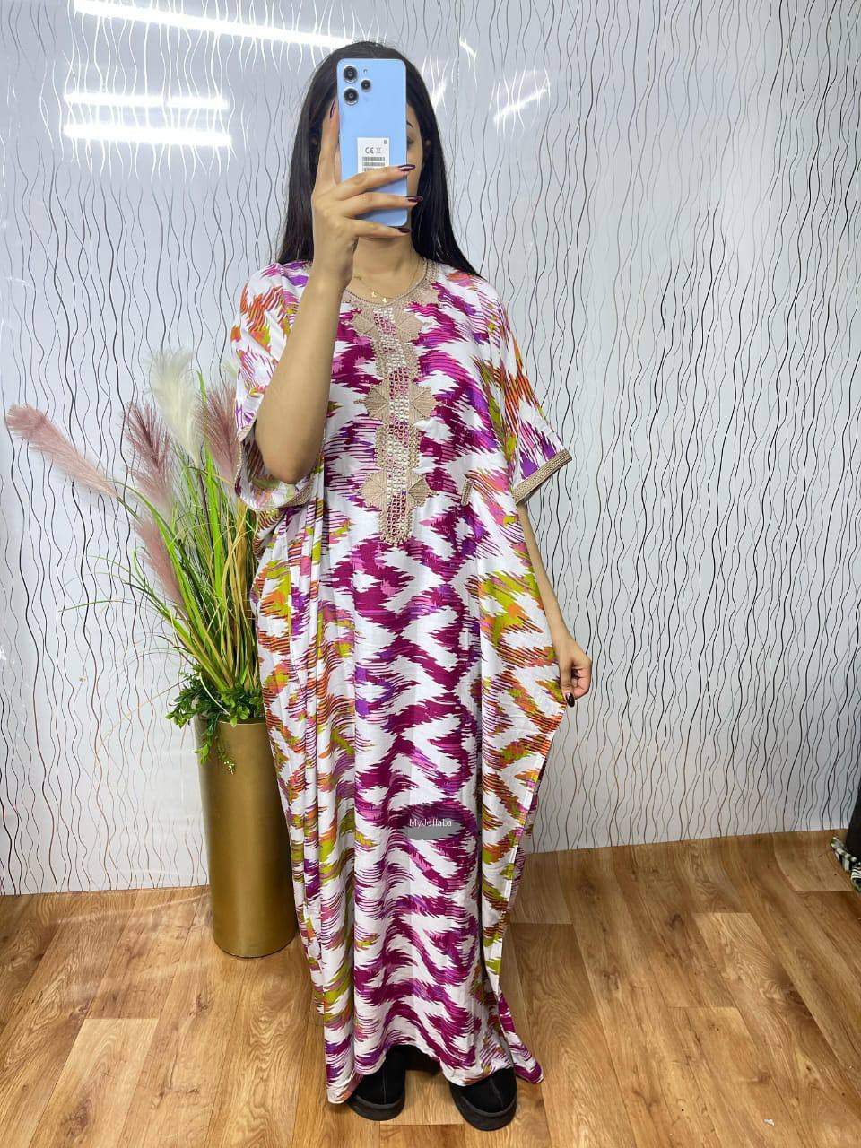 Boubou Imprimé Floral avec Broderies - 4