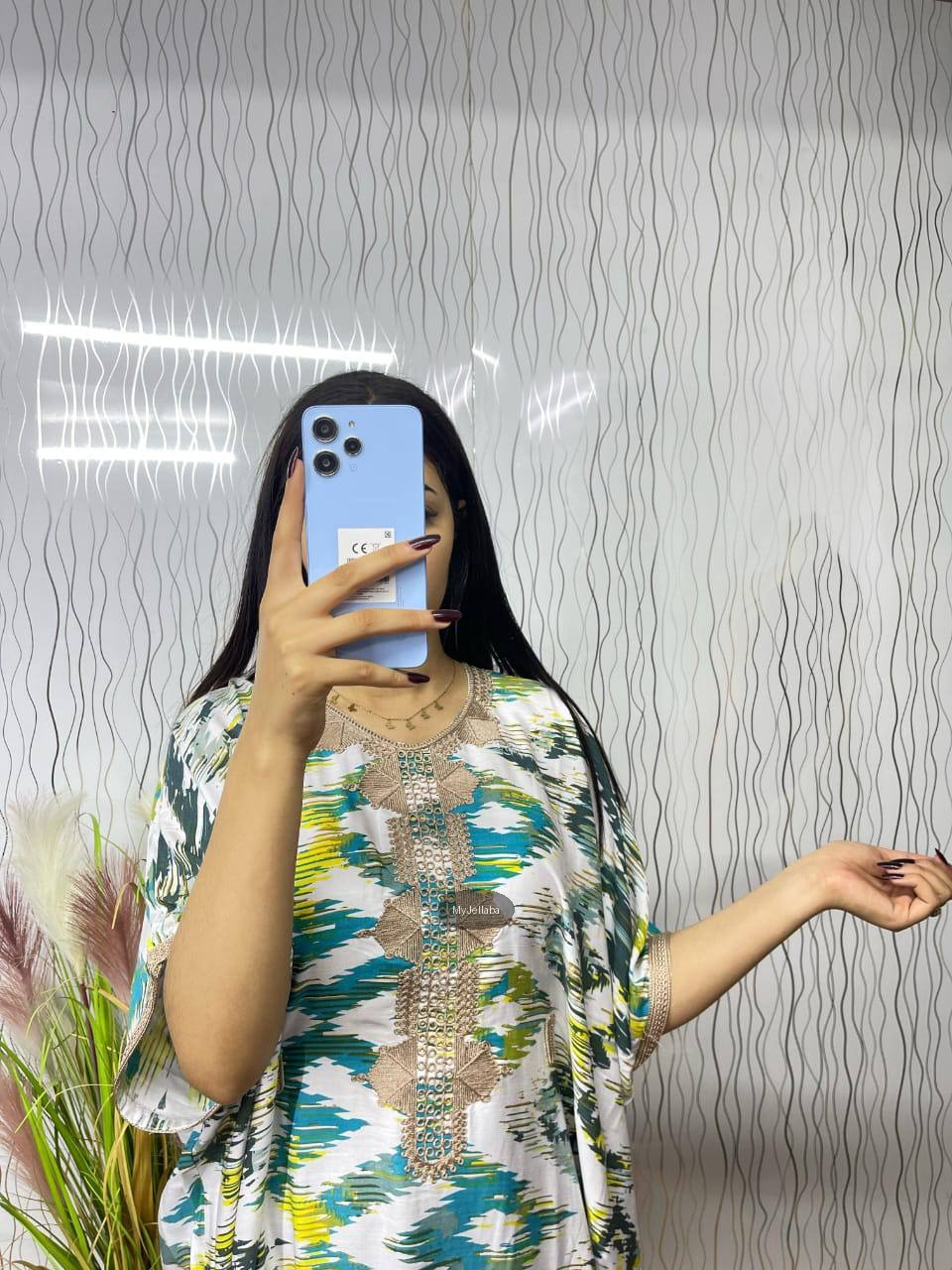 Boubou Imprimé Floral avec Broderies - 10