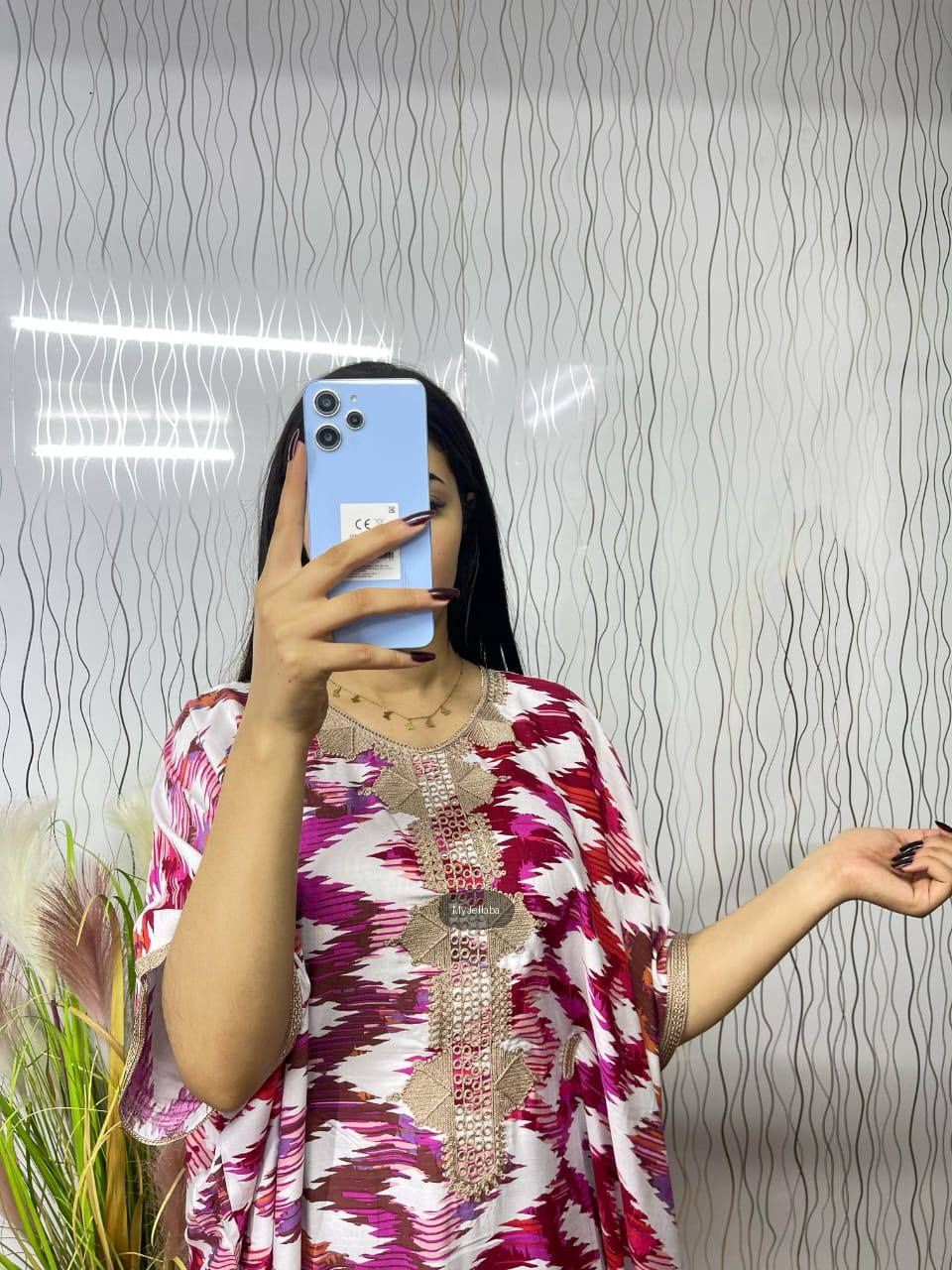 Boubou Imprimé Floral avec Broderies - 8