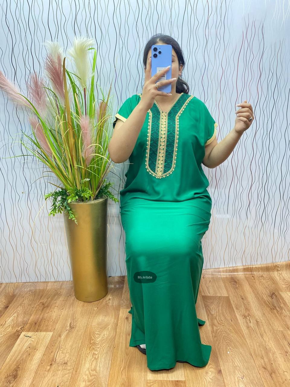 Jellaba Violette Brodée Or - 3