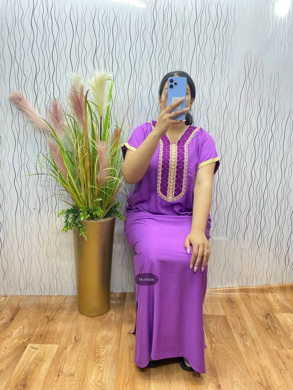 Jellaba Turquoise Élégante Brodée - 4