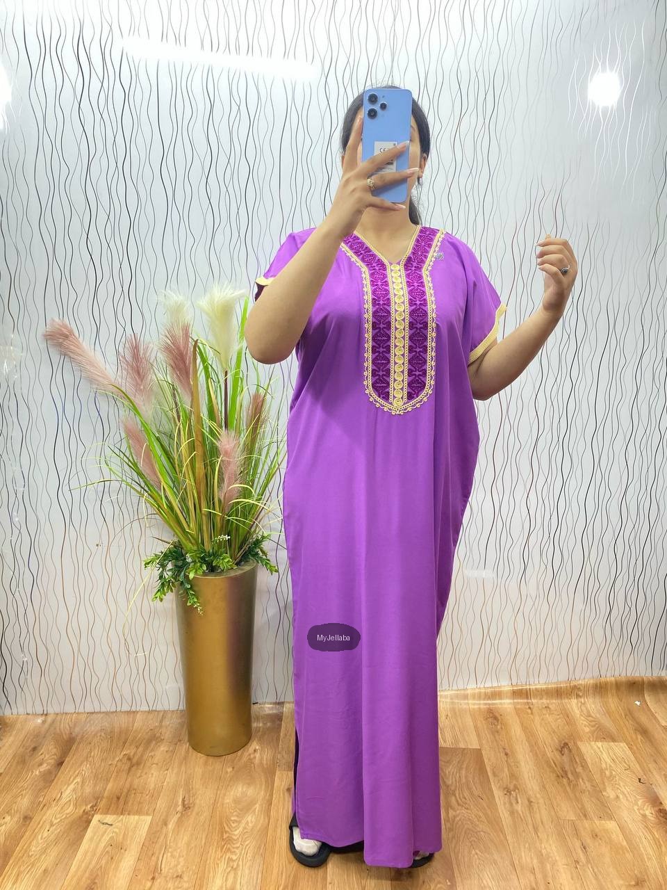 Jellaba Turquoise Élégante Brodée - 6