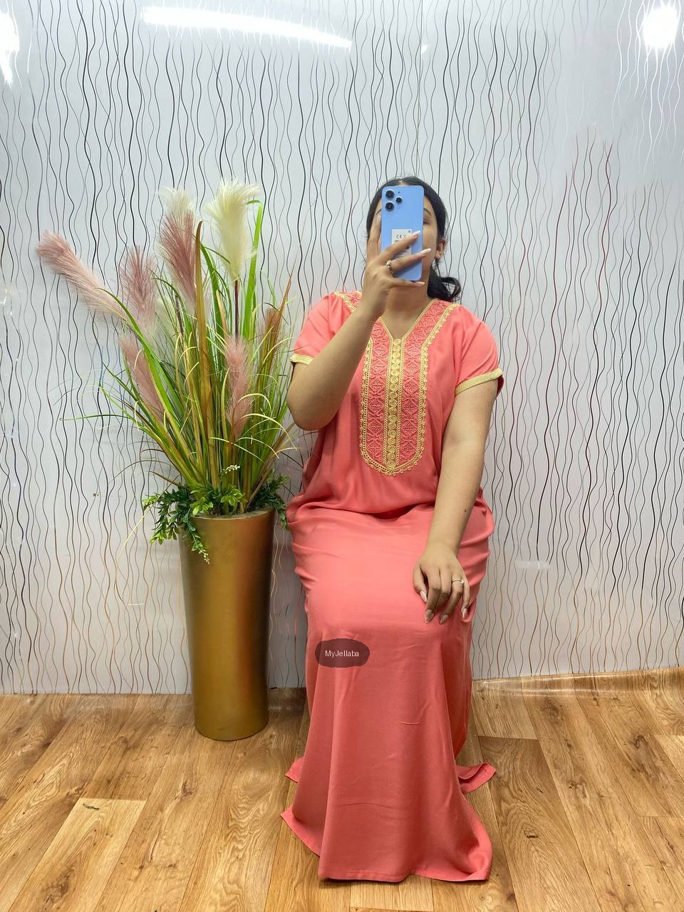 Jellaba Turquoise Élégante Brodée