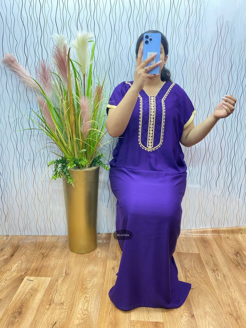 Jellaba Turquoise Élégante Brodée - 5