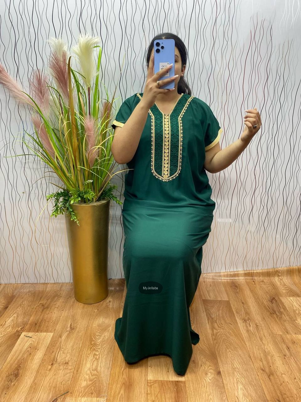 Jellaba Bleu Royale Brodée - 3