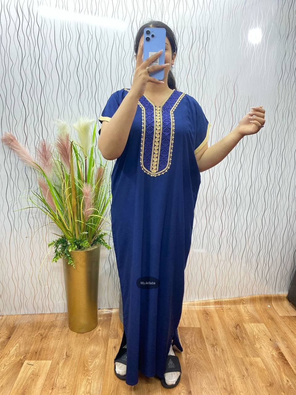 Jellaba Bleu Royale Brodée - 6