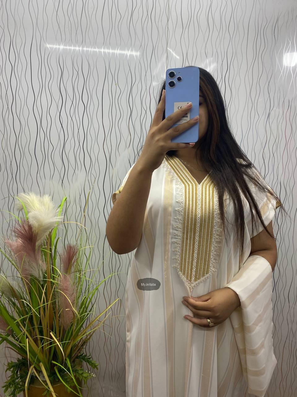 Jellaba Longue Rayée Or - 3