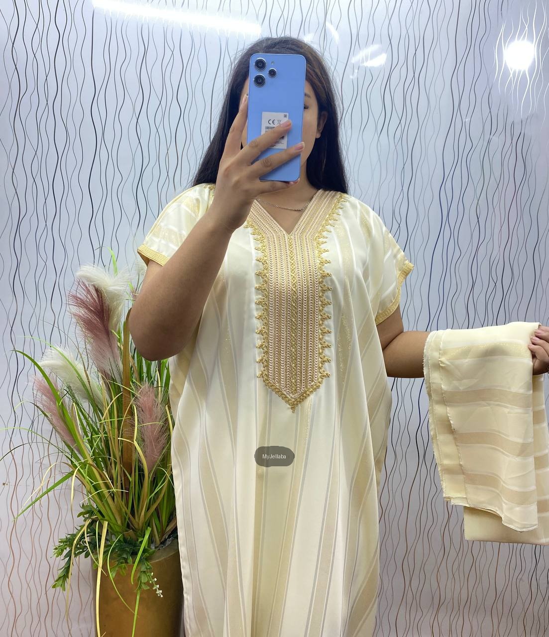 Jellaba Moderne Rayures Dorées
